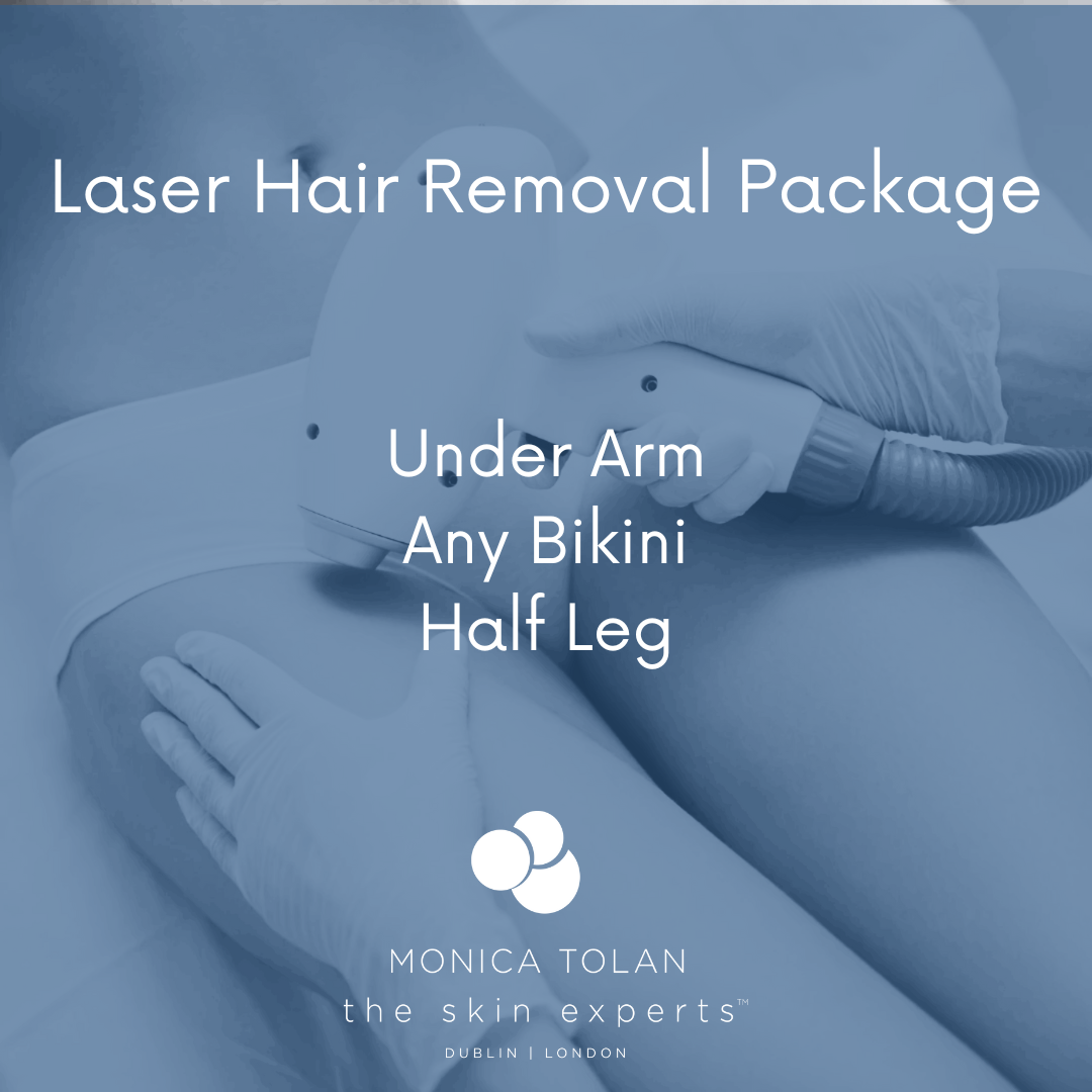 Under arm, any bikini and half leg
